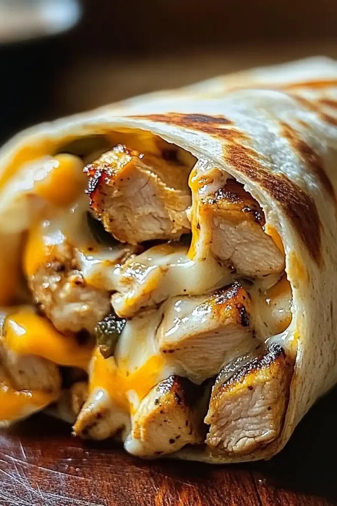 Cheesy Garlic Chicken Wraps