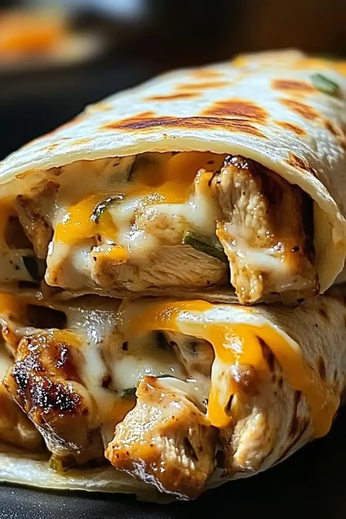 Cheesy Garlic Chicken Wraps
