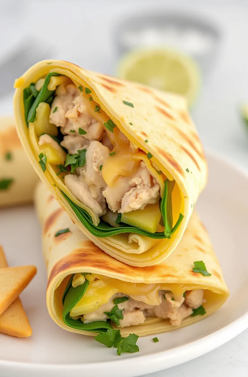 Cheesy Garlic Chicken Wraps