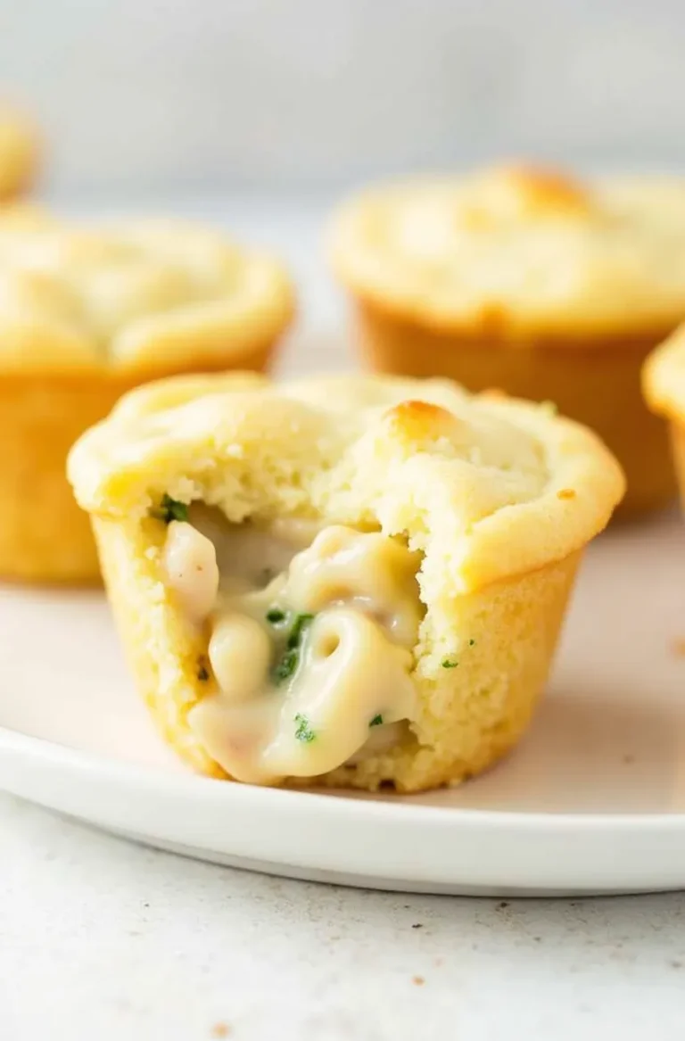 Cheesy Mini Chicken Pot Pie Muffins