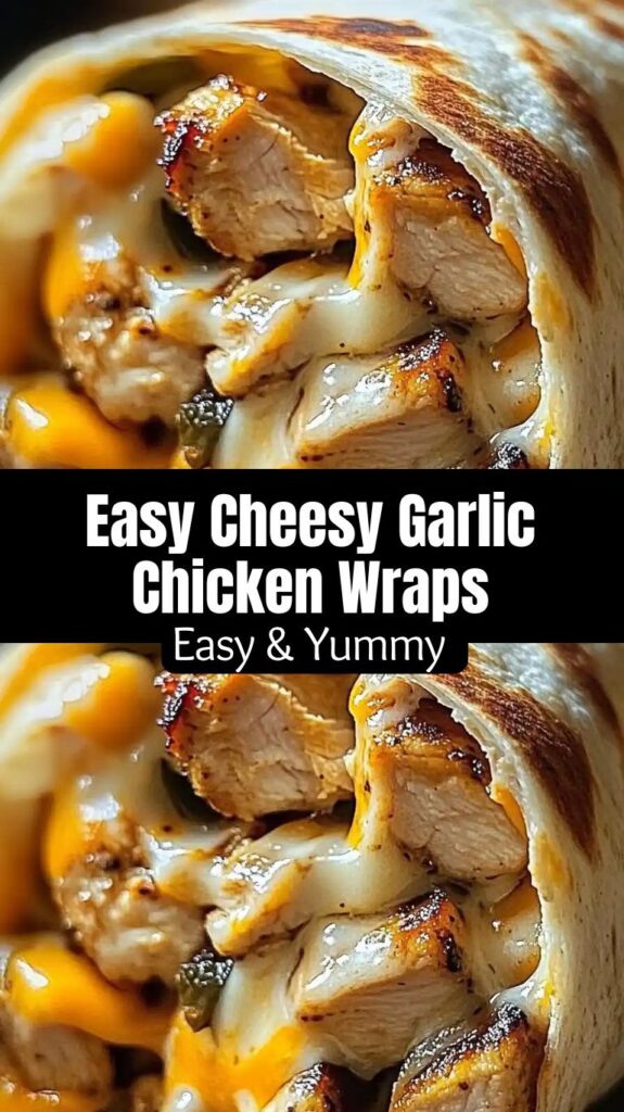 Easy Cheesy Garlic Chicken Wraps