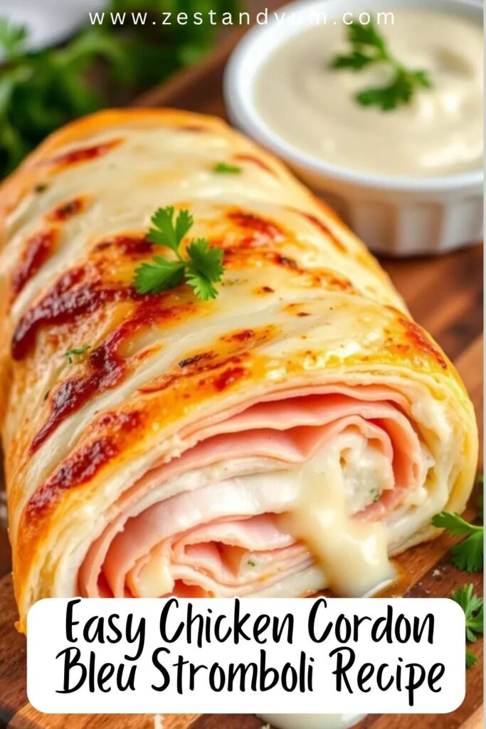 Easy Chicken Cordon Bleu Stromboli Recipe