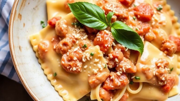 Easy Creamy Tuscan Ravioli Recipe