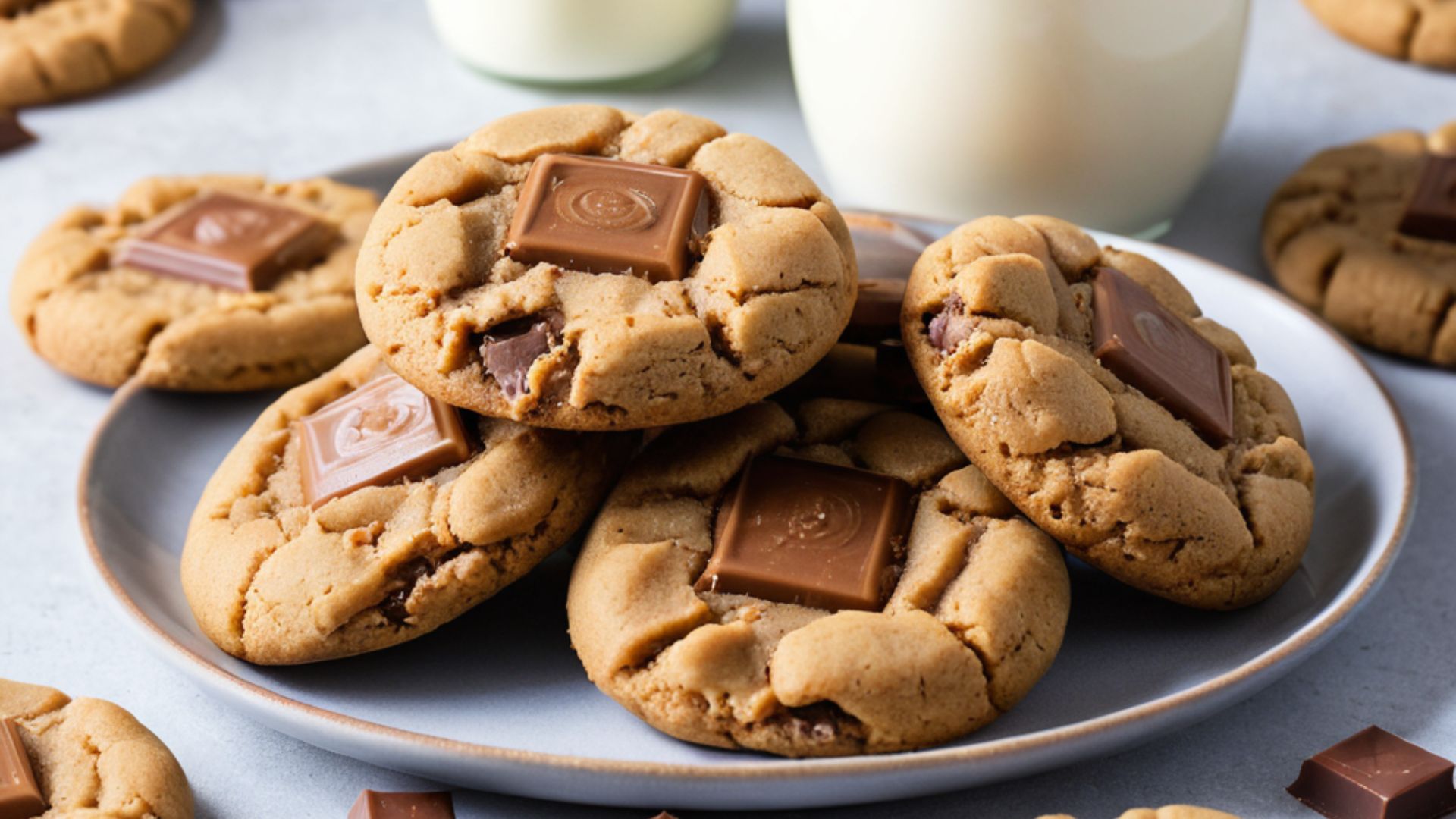 Peanut Butter Cookies with Milk Chocolate Center