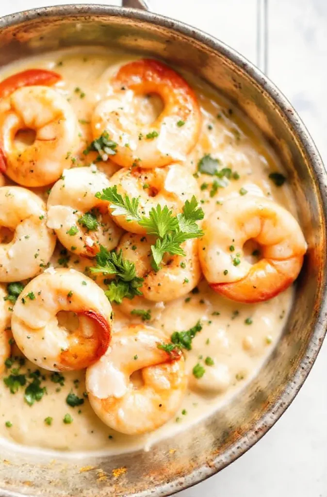 Creamy Garlic Shrimp With Parmesan