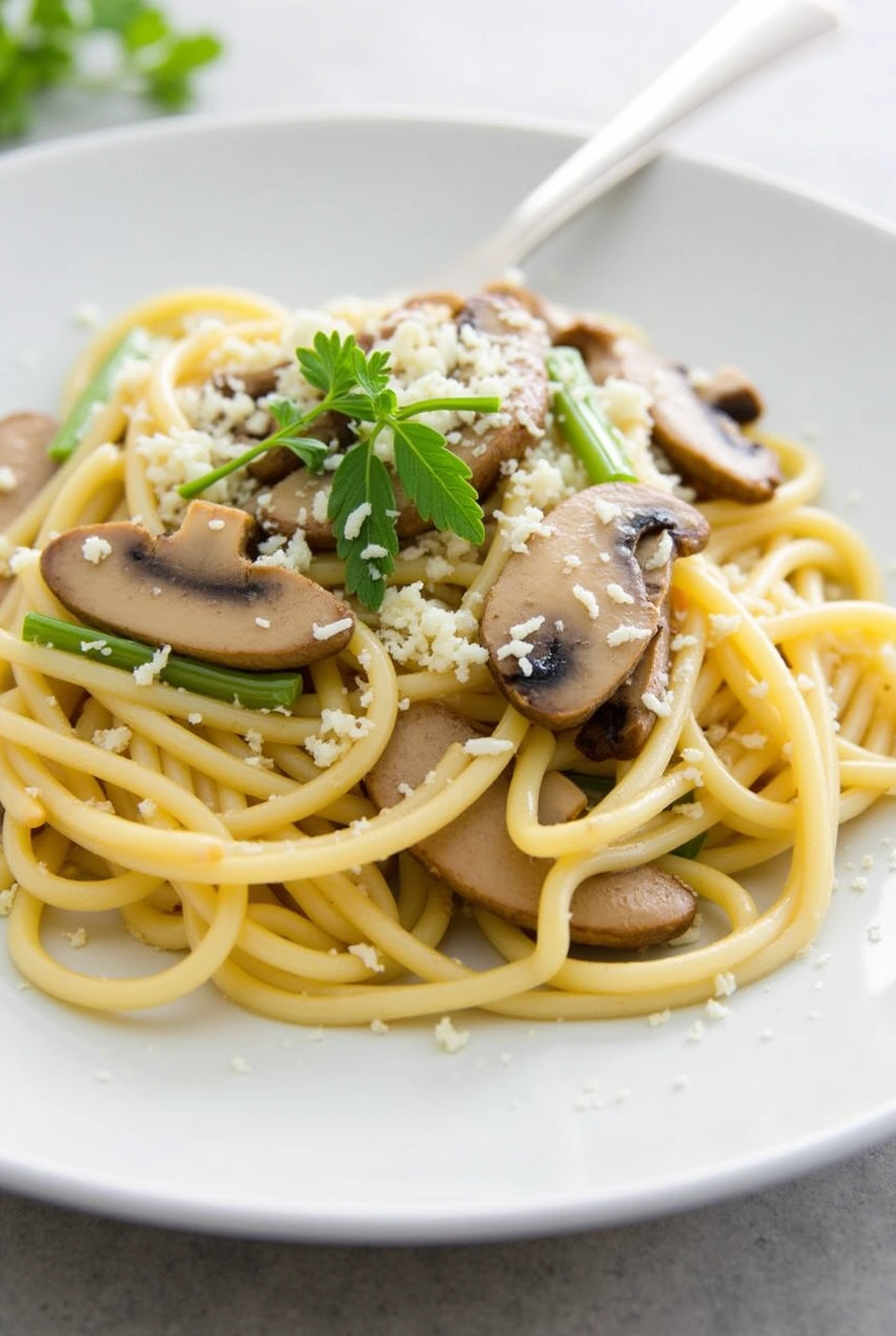 Caramelized Leek and Mushroom Gruyere Pasta