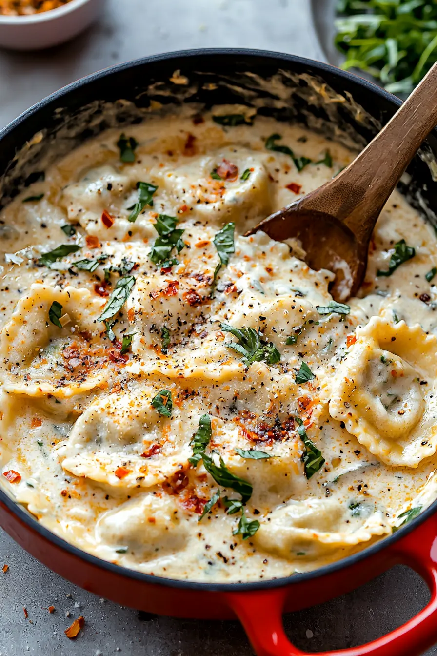 Creamy Tuscan Ravioli