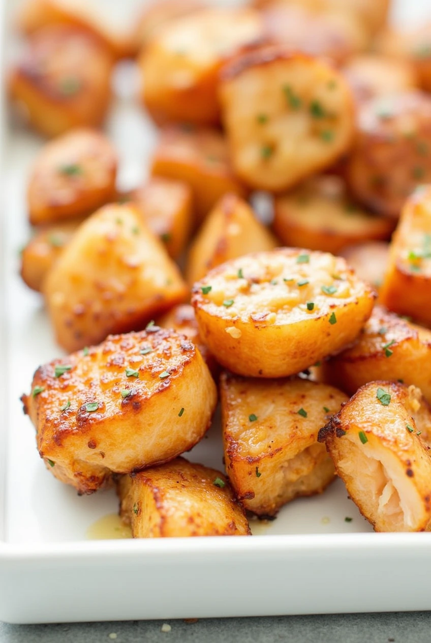 Honey Butter Garlic Glazed Salmon Bites