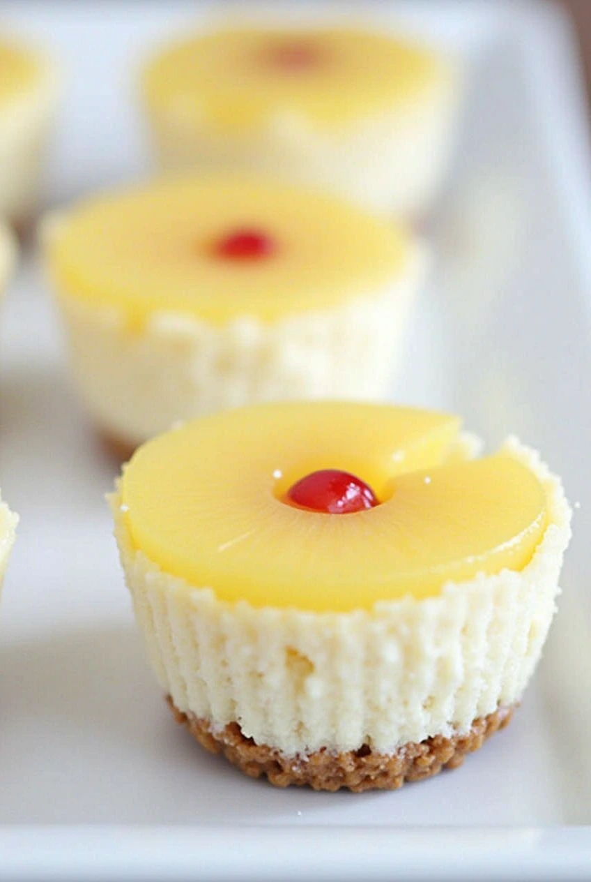 Mini Pineapple Upside-Down Cheesecakes