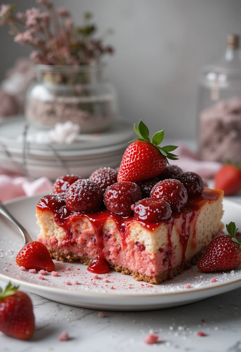 Strawberry Cheesecake Dump Cake