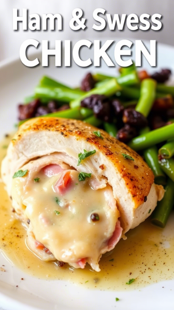 Ham and Swiss Stuffed Chicken