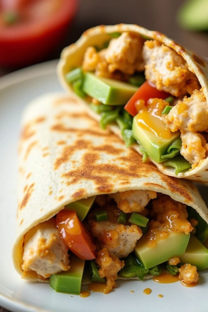 Cheesy Chicken Avocado Wrap