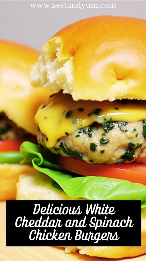 White Cheddar and Spinach Chicken Burgers White Cheddar and Spinach Chicken Burgers