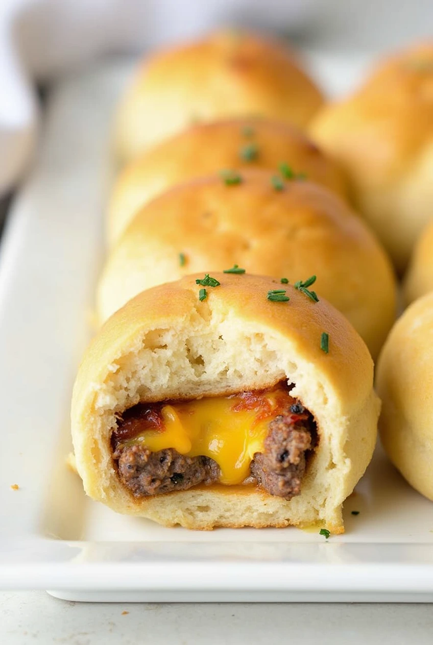 Garlic Parmesan Cheeseburger Bombs