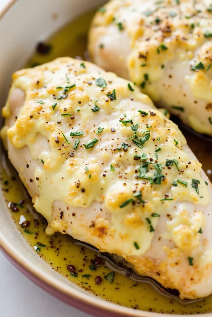 Garlic butter and herb stuffed chicken