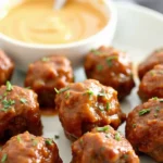 Korean BBQ Meatballs with Spicy Mayo Dip