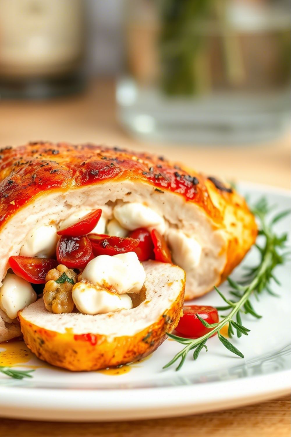 Mozzarella and Sun-Dried Tomato Stuffed Chicken