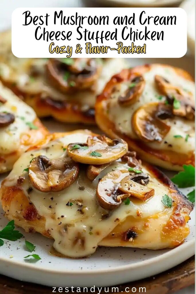 Mushroom and Cream Cheese Stuffed Chicken