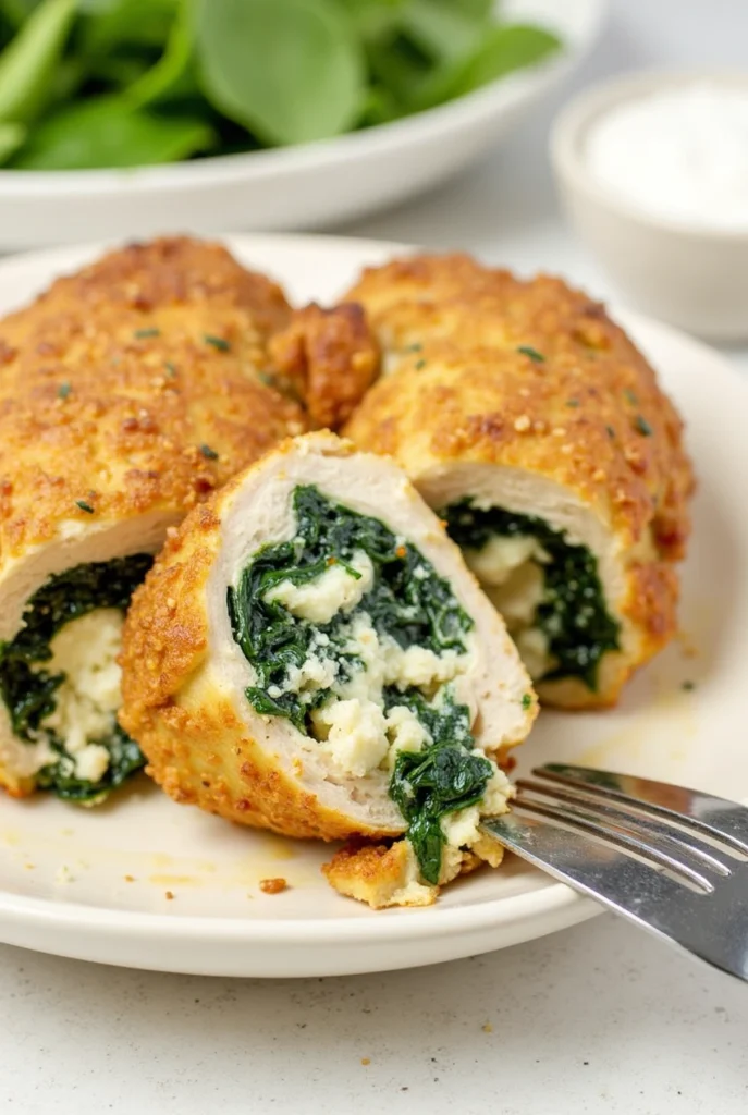 Spinach and feta stuffed chicken