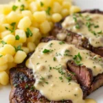 Steak with Creamy Garlic Sauce