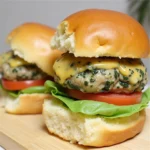 White Cheddar and Spinach Chicken Burgers