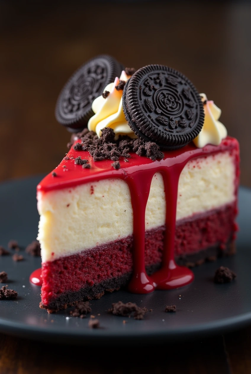 Red Velvet Oreo Cheesecake