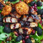 Blackberry balsamic grilled chicken salad