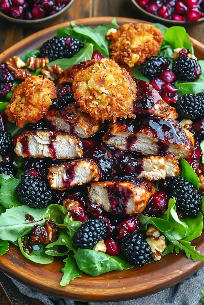 Blackberry balsamic grilled chicken salad