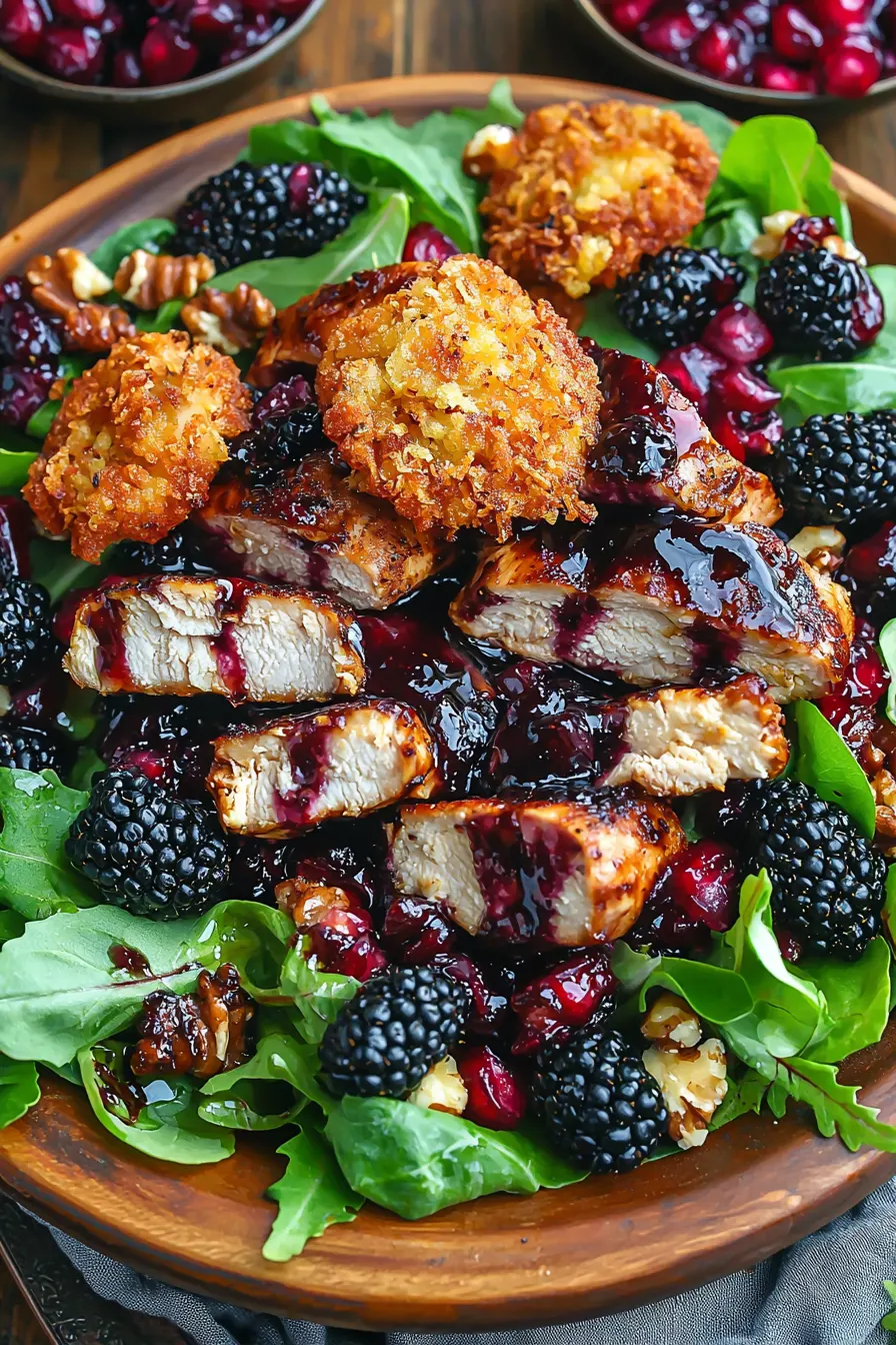 Blackberry balsamic grilled chicken salad
