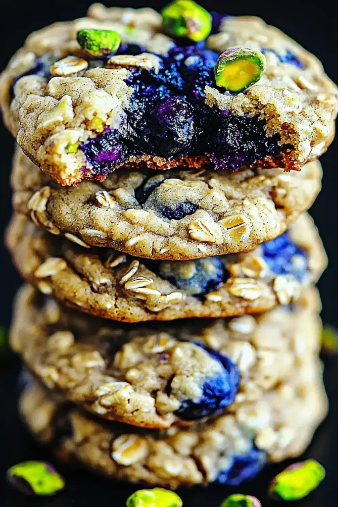 Blueberry Pistachio Oatmeal Cookies
