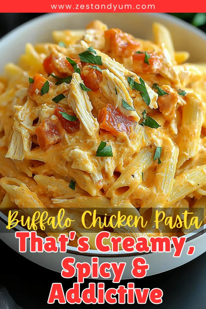 Buffalo Chicken Pasta That’s Creamy, Spicy & Addictive