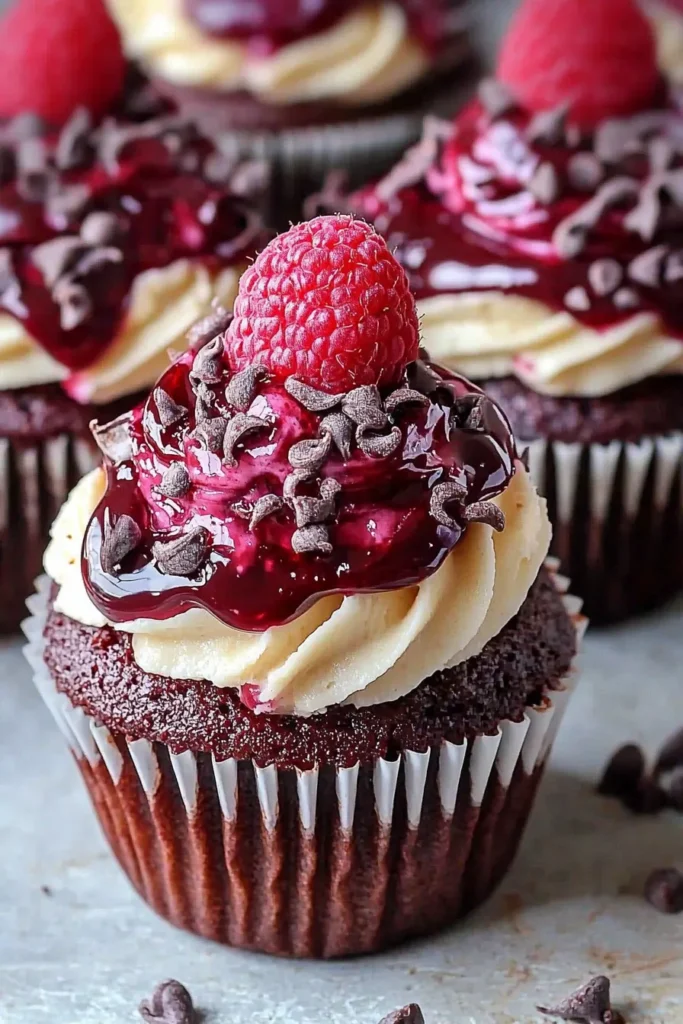 Raspberry Chocolate Lava Cupcakes