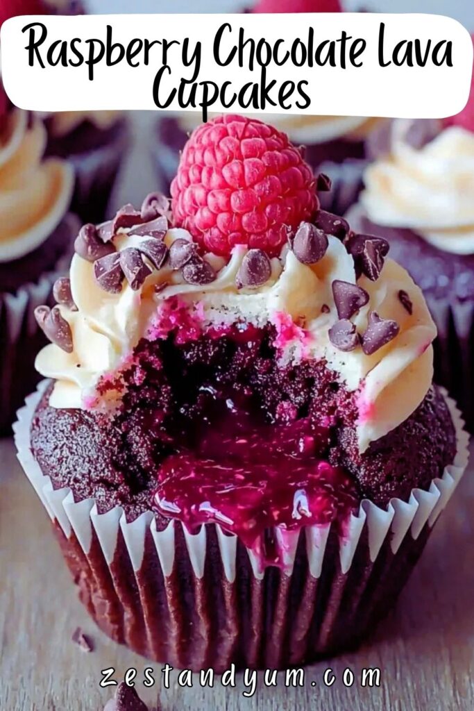 Raspberry Chocolate Lava Cupcakes