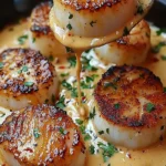 Seared Scallops with Spicy Cajun Cream Sauce