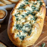 Spinach and artichoke stuffed bread