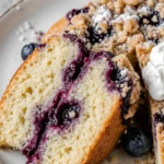 Moist Blueberry Coffee Cake Made with Sour Cream