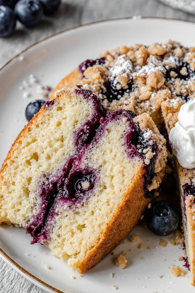 Moist Blueberry Coffee Cake Made with Sour Cream