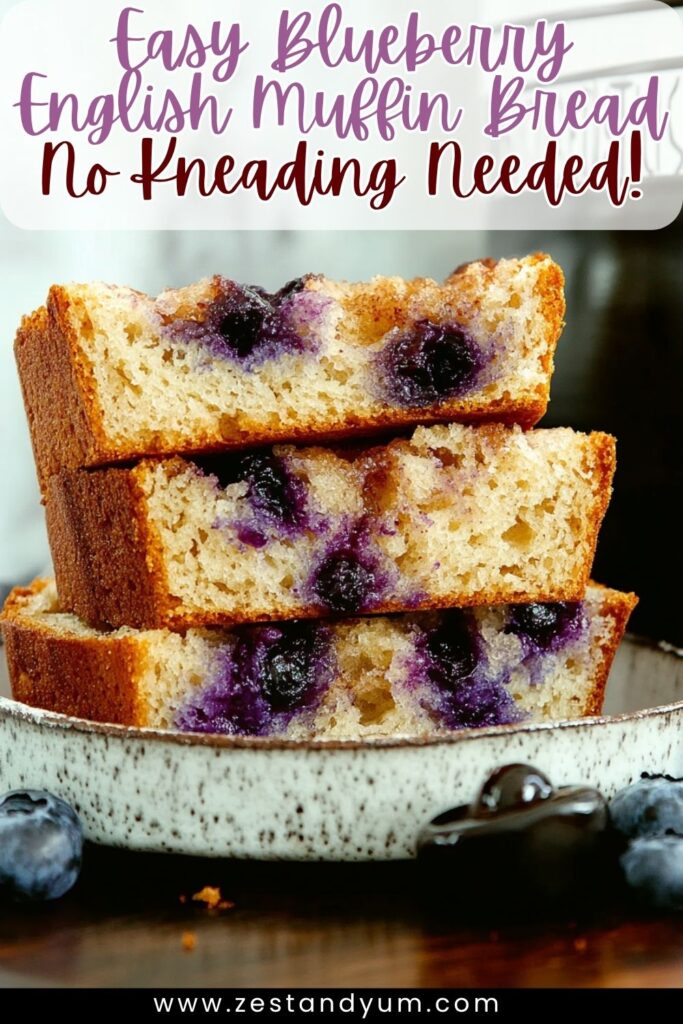 Easy Blueberry English Muffin Bread – No Kneading Needed