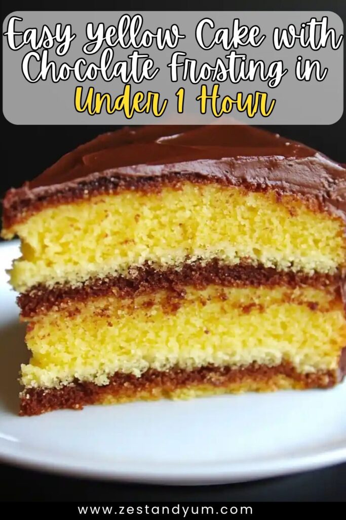 Easy Yellow Cake with Chocolate Frosting in Under 1 Hour
