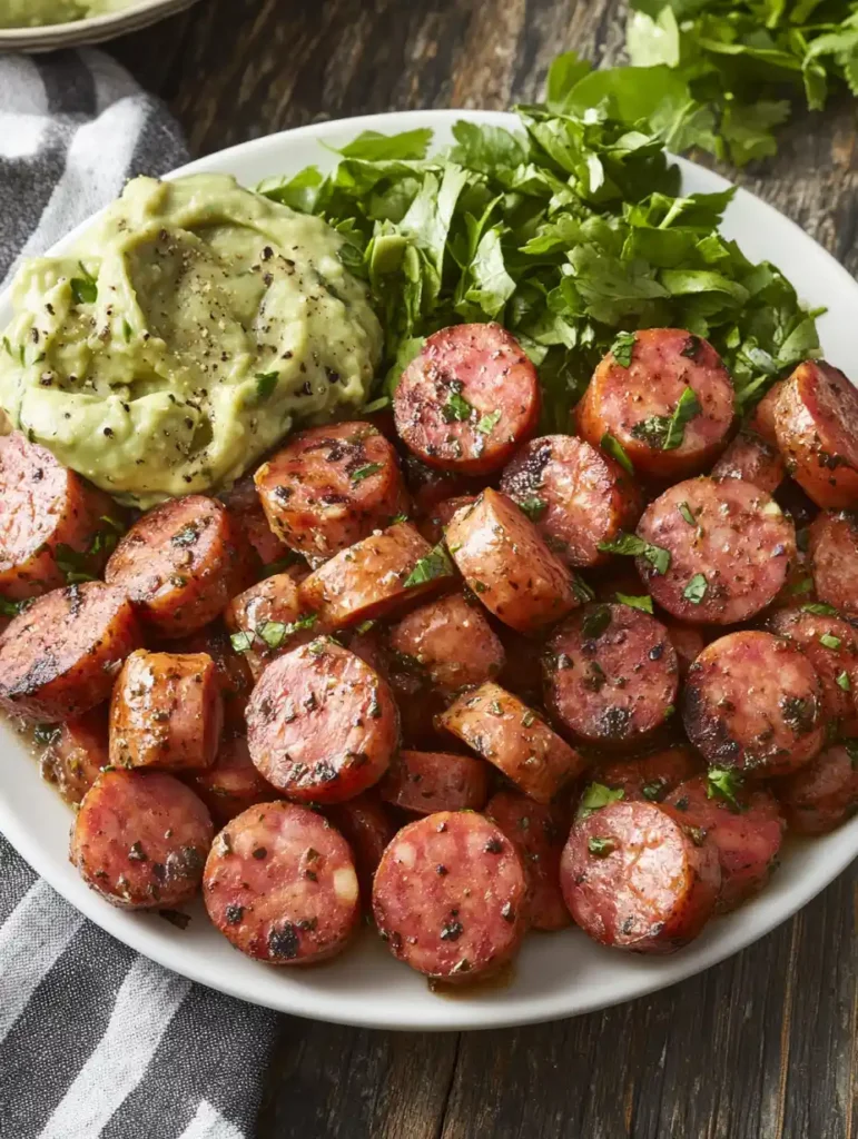 Easy Weeknight Kielbasa Bowl with Sauerkraut and Avocado