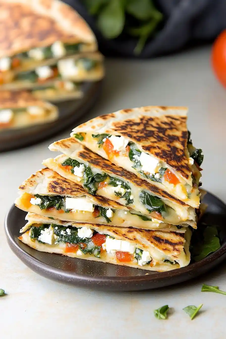 Spinach, Feta & Mozzarella Quesadilla You’ll Crave Weekly