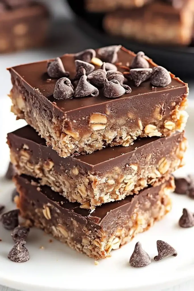 Quick & Chewy Chocolate Oat Bars – No Oven Needed