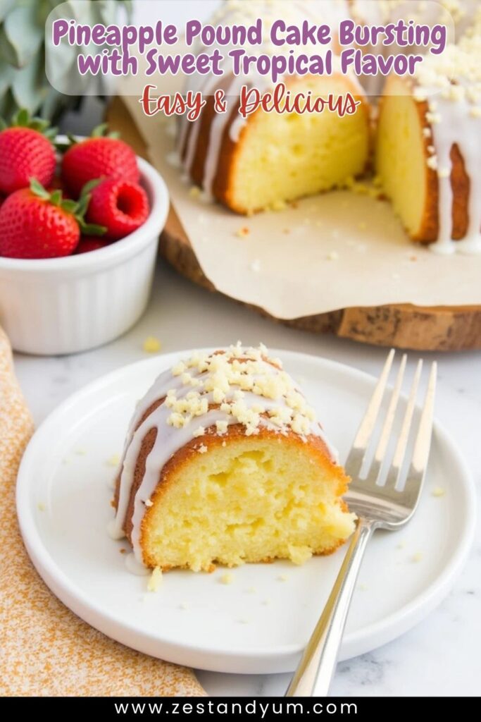 Pineapple Pound Cake Bursting with Sweet Tropical Flavor