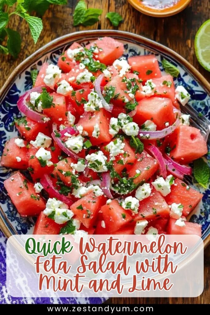Quick Watermelon Feta Salad with Mint