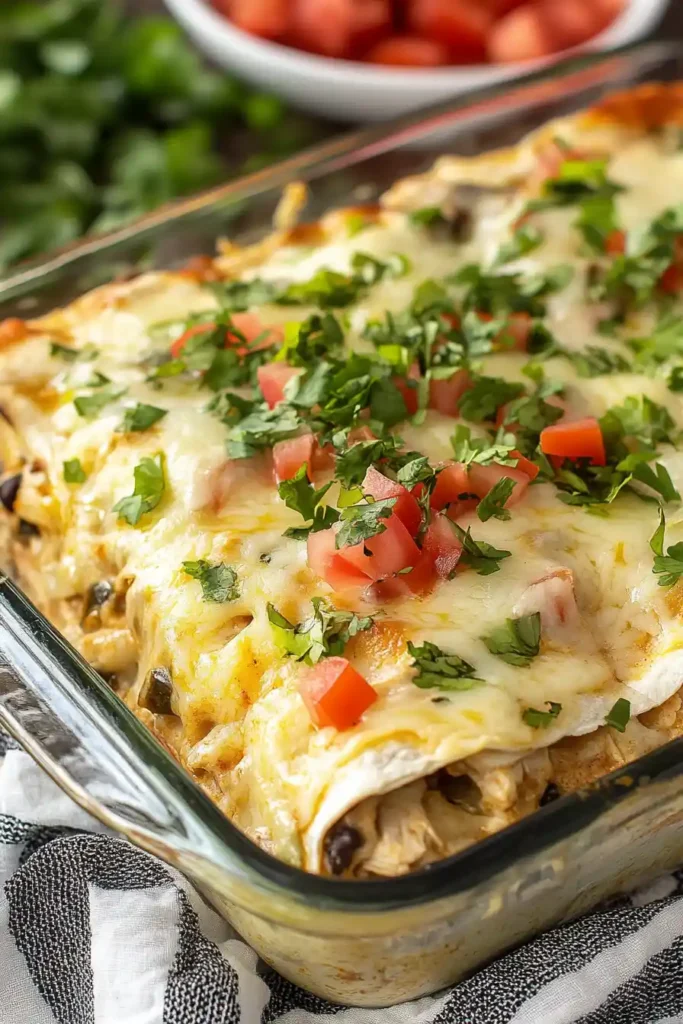 Easy Green Chicken Enchiladas with Salsa Verde Sauce