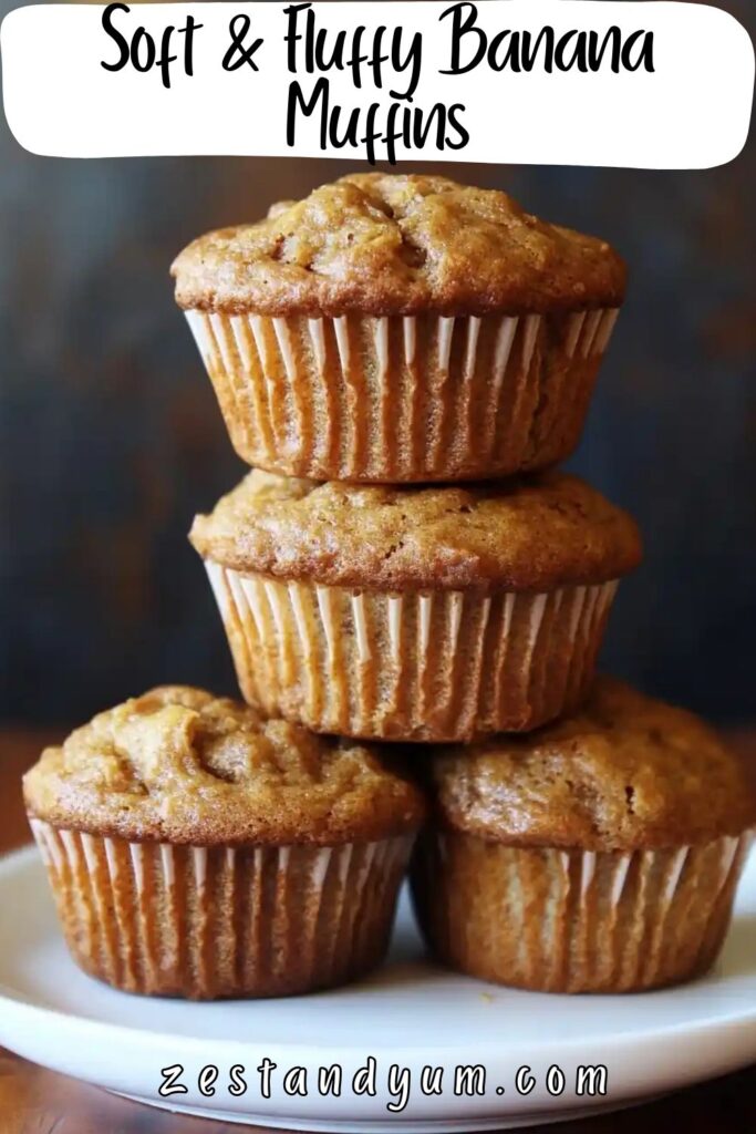 Soft & Fluffy Banana Muffins