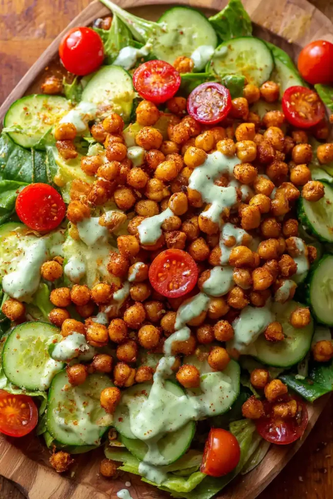 Crispy roasted chickpea salad