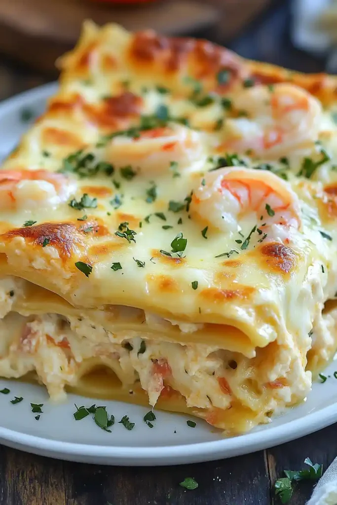 Garlic Butter Shrimp Scampi Lasagna