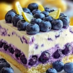 No-Bake Lemon Blueberry Cream Cake