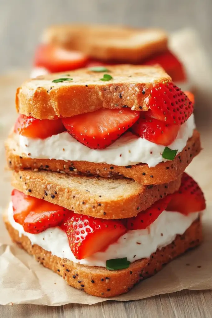 Strawberry and Cream Cheese Sandwich